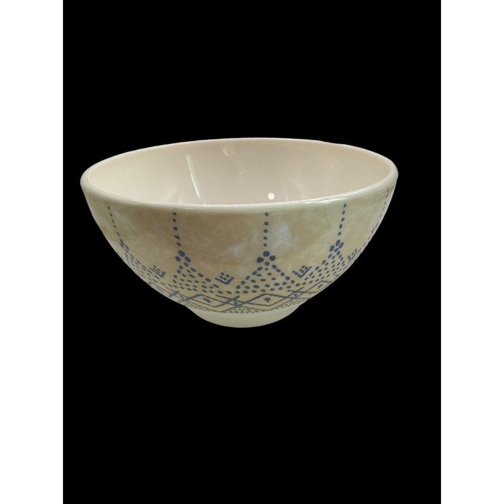 Arcopal France  039 Ceramic Bowl With Blue Pattern 5 Inches Diameter 3 Inches He
